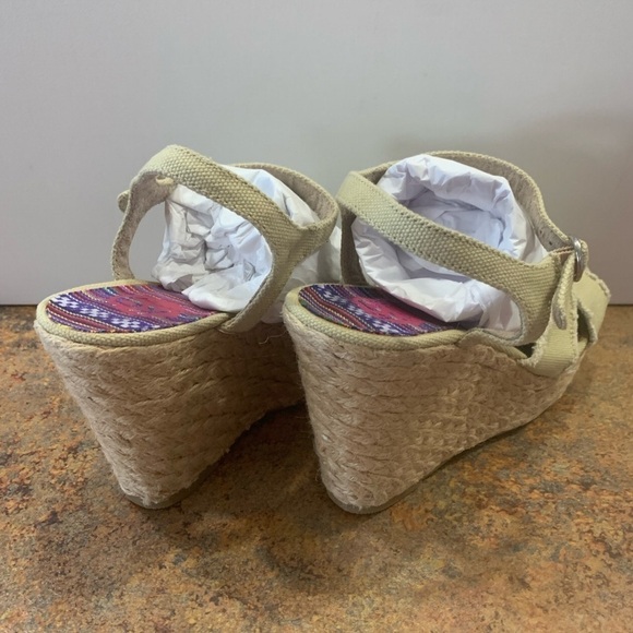 K9 by Rocket Dog Espadrille Wedge Sandals Tweed Canvas Ankle Strap 9.5 New - Picture 10 of 14